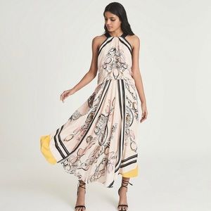 Reiss Scarf Print Midi Dress w/out tags, worn once